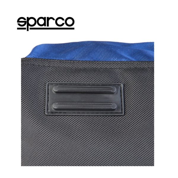 Sparco S6 Blue Travel Bag Picture5: Sparco S6 is a medium-size gym or travel bag with an adjustable and removable shoulder strap with a padded insert, two handles and more. The compact lightweight design has enough room to store your essentials featuring two handles, removable and adjustable shoulder strap with Sparco printed logo.