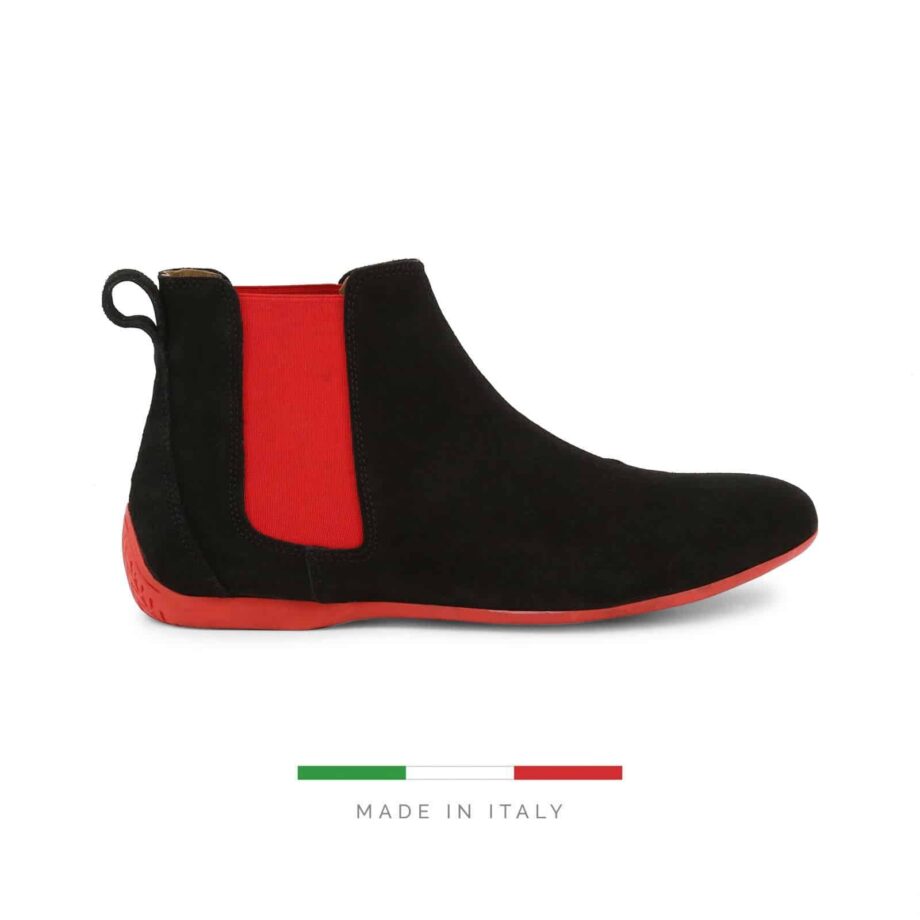 Sparco Misano Black Red Shoes Ankle Boots in Suede