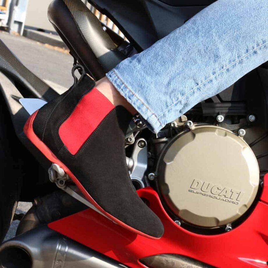 Sparco Misano Black Red Shoes Ankle Boots in Suede