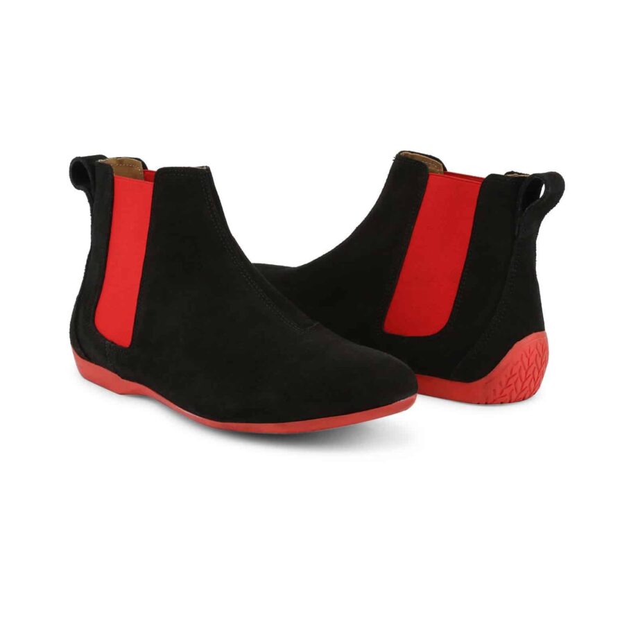 Sparco Misano Black Red Shoes Ankle Boots in Suede