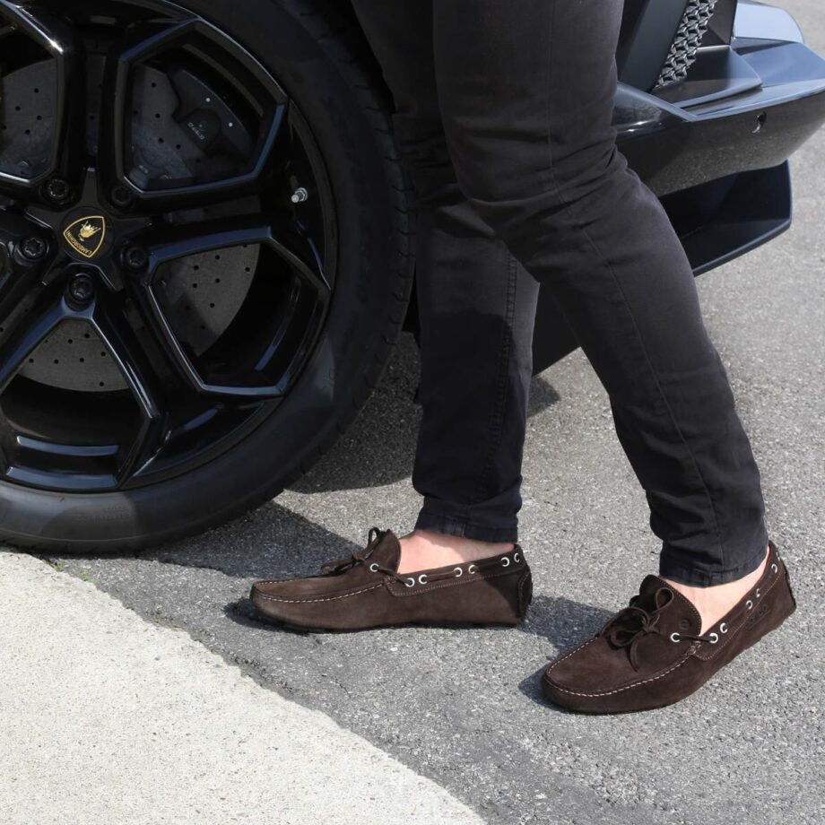 Sparco Magny-Cours-GP1 Brown Shoes Moccasins in Suede