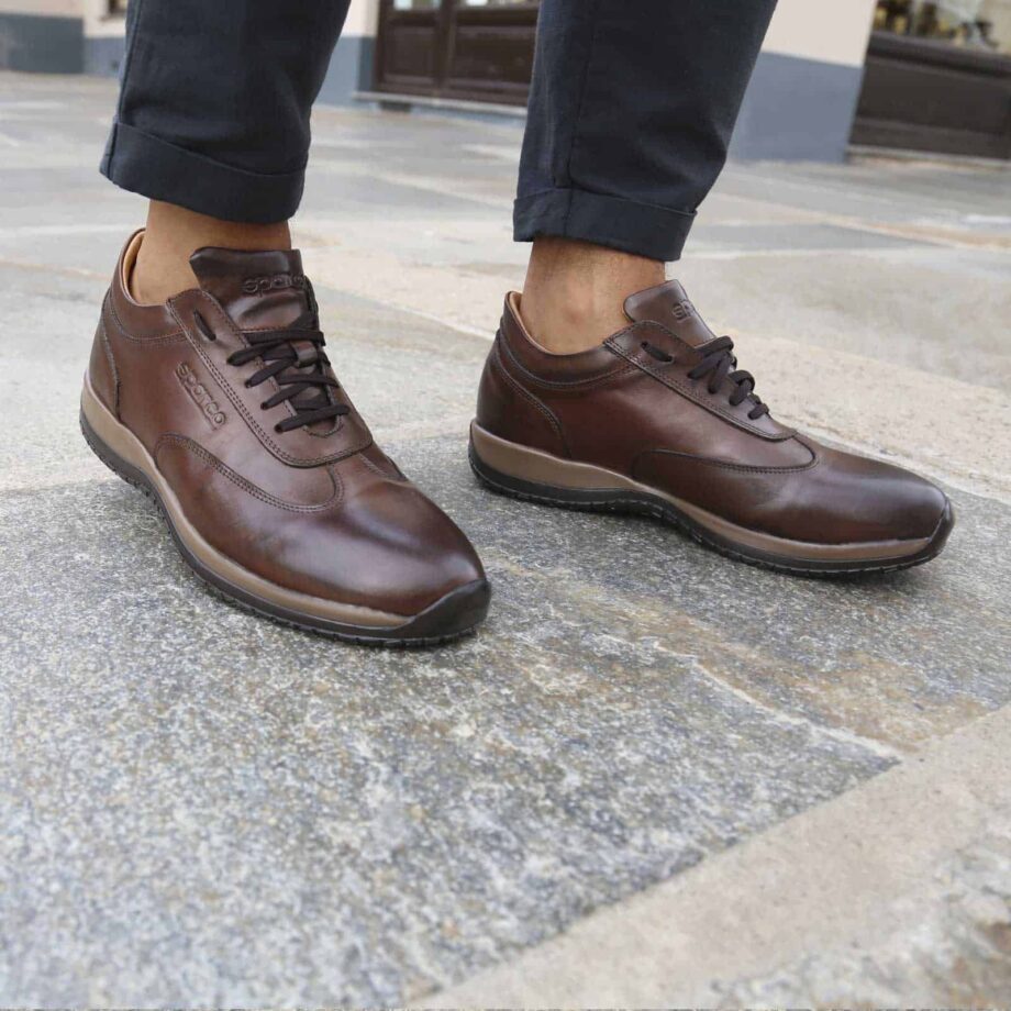 Sparco Imola-GP1 Brown Shoes Sneakers in Leather