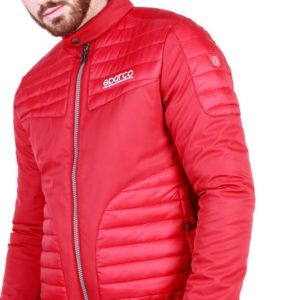 Sparco Bloomington Red Jacket Picture6: Sparco Bloomington Jacket marked with Sparco logo; it comes in contrasting zip, 2 external pockets with snap button, ribbed waist and cuffs. Brilliant for casual outings and perfect companion as you go about your busy life or during sports and racing events.