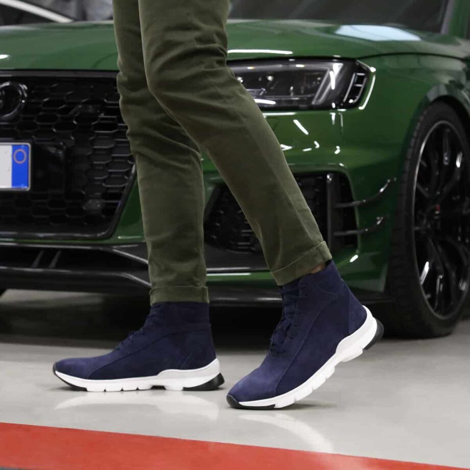 Sparco Monza-Lesmo Blue Shoes Sneakers in Suede