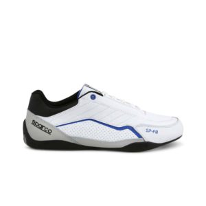 Sparco SP-F8 White Shoes Sneakers Picture6: Designed for ultimate street durability and performance, Sparco SP-F8 White Shoes is what you’d expect in a competition driving shoes. That is why these shoes/boots feature a thin sole for maximum pedal feel and control. The sole continues up the heel's back to provide a smooth and stable pivoting point for heel-toe shifting. Comfortable shoes/boots that can be used for everyday car and motorbike driving, touring, racing, karting and even sim racing.