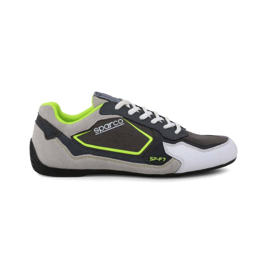 Sparco SP-F7 Grey/Fluorescent Green Shoes Sneakers