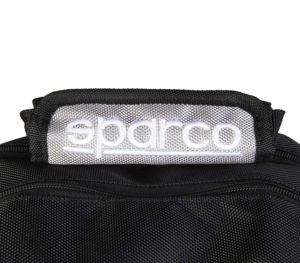 Sparco F12 Grey Backpack Bag Picture14: Sparco F12 is a medium-size backpack or travel bag with an adjustable shoulder straps, one padded compartment a top handle and more. The backpack has zipped closure with buckles and zipped side pockets. Sparco logo is printed at the front.