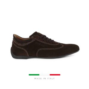 Sparco Imola-GP Brown Shoes Sneakers in Suede » 114edfd0 3cf4 11ea aadc 09238bacebe4 » sparcofashion.com.au Sparco Imola-GP Brown Shoes Sneakers in Suede Picture1: Designed for ultimate street durability and performance, Sparco Imola-GP Brown Shoes Sneakers in Suede is what you’d expect in a competition driving shoes. That is why these shoes/boots feature a thin sole for maximum pedal feel and control. The sole continues up the heel's back to provide a smooth and stable pivoting point for heel-toe shifting. Comfortable shoes/boots that can be used for everyday car and motorbike driving, touring, racing, karting and even sim racing.