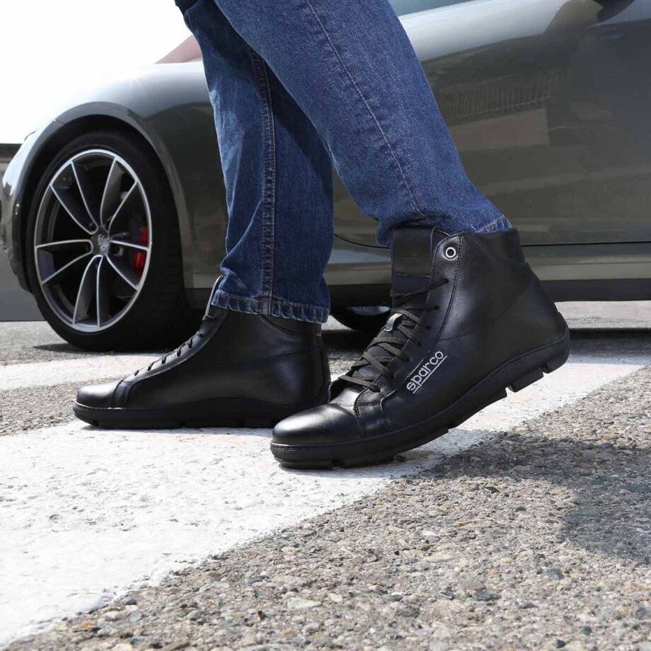 Sparco Palagio Black Shoes Sneakers in Leather